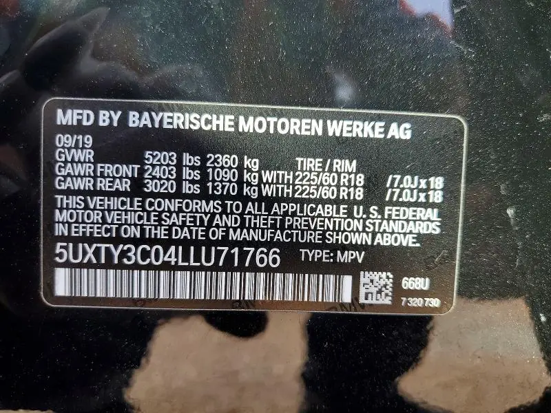 2020 BMW X3 SDRIVE30I  