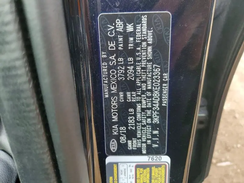 2019 KIA FORTE S  