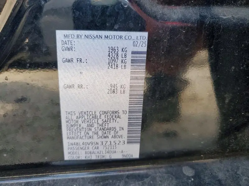 2025 NISSAN ALTIMA SV  