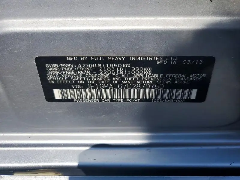 2013 SUBARU IMPREZA SPORT PREMIUM  