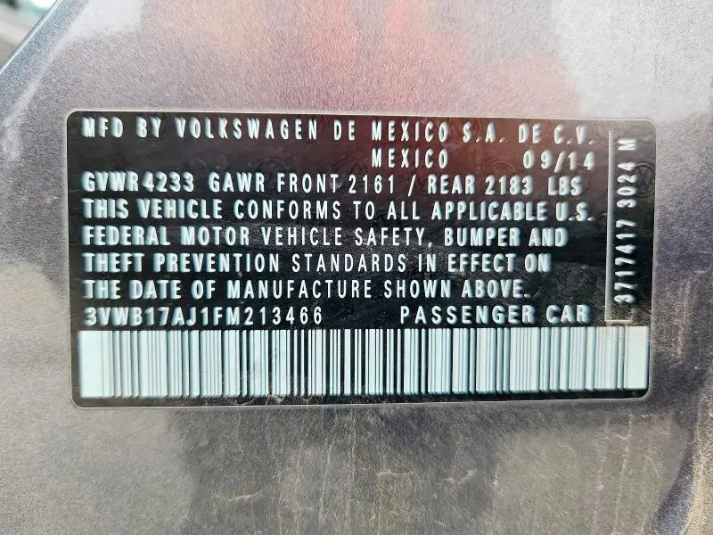 2015 VOLKSWAGEN JETTA SE  