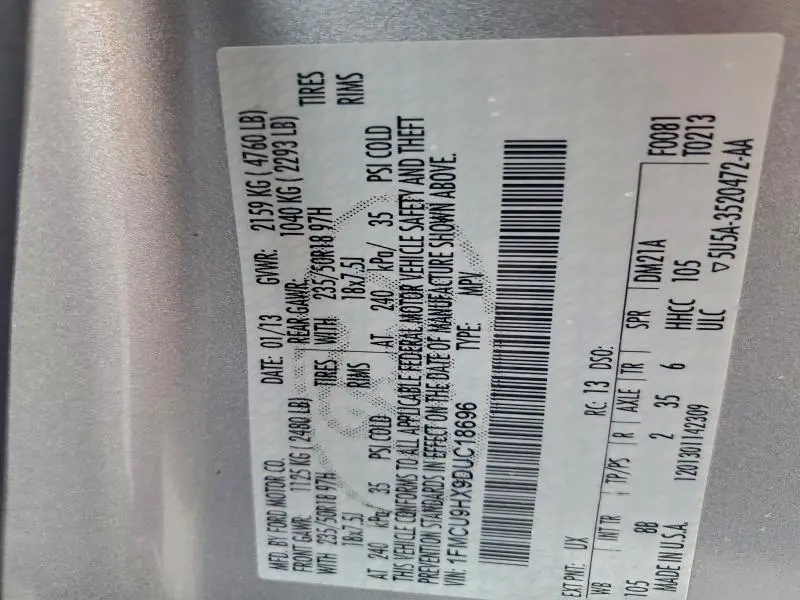 2013 FORD ESCAPE SEL  