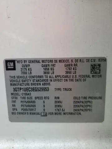 2014 GMC SIERRA C1500 SLE  
