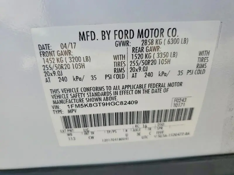 2017 FORD EXPLORER SPORT  