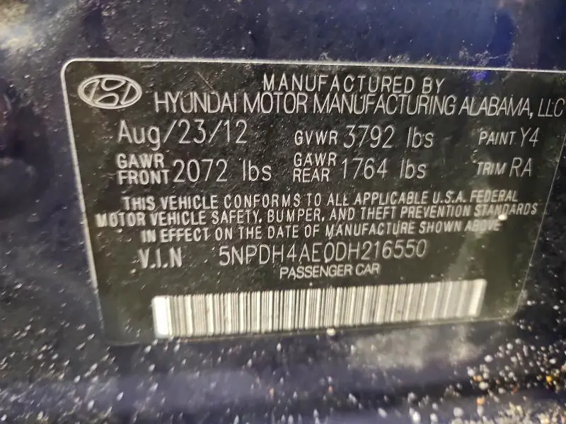 2013 HYUNDAI ELANTRA GLS  