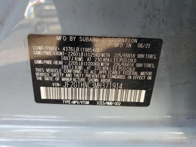 2021 SUBARU CROSSTREK LIMITED  