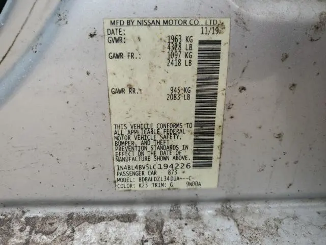 2020 NISSAN ALTIMA S