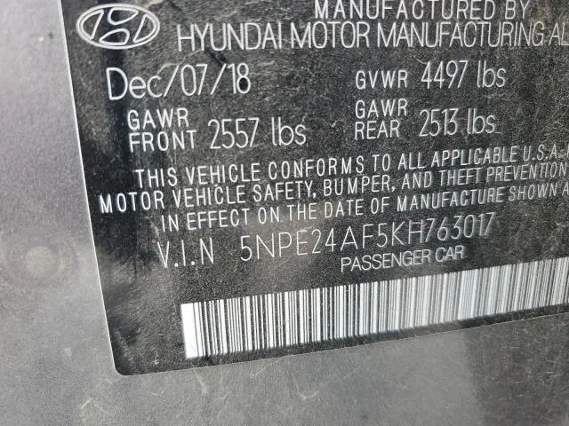 2019 HYUNDAI SONATA SE  