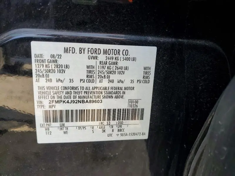 2022 FORD EDGE SEL  