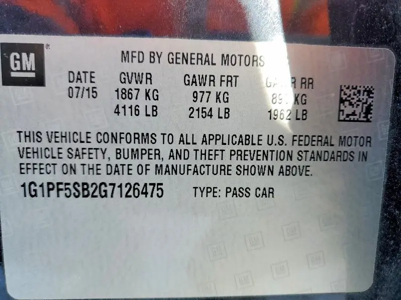 2016 CHEVROLET CRUZE LIMITED LT  