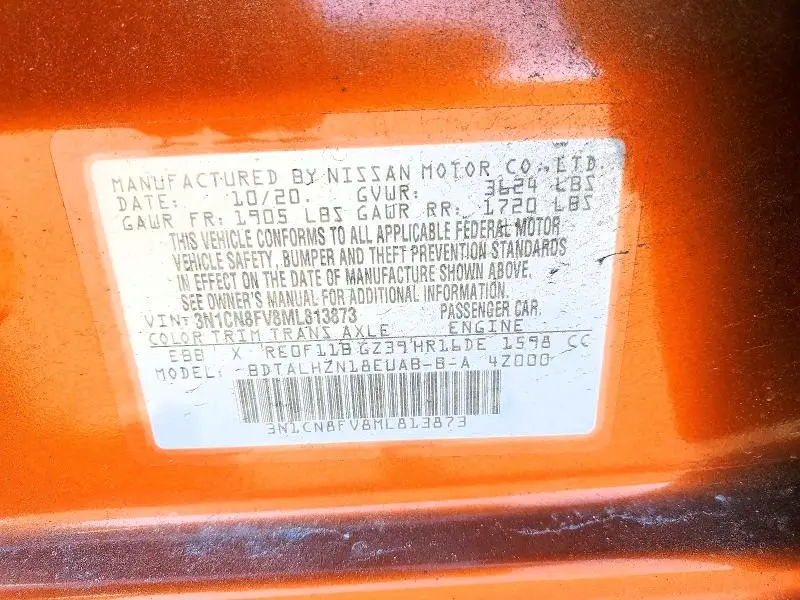 2021 NISSAN VERSA SR  