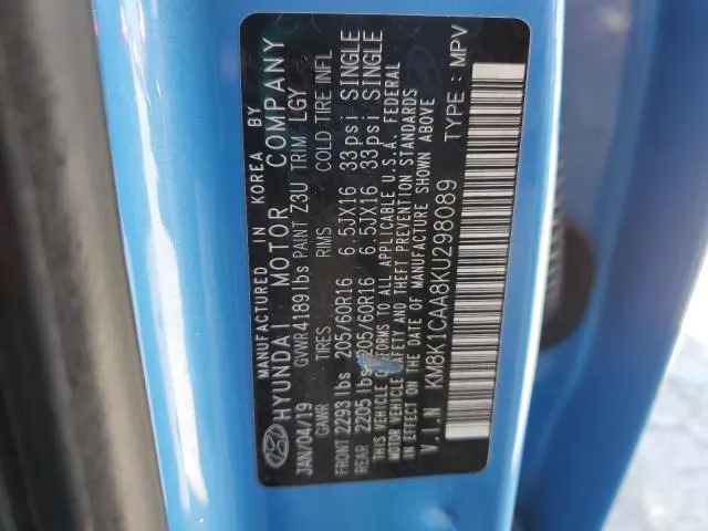 2019 HYUNDAI KONA SE  