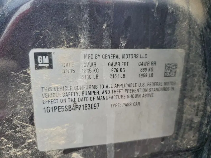 2015 CHEVROLET CRUZE LT  