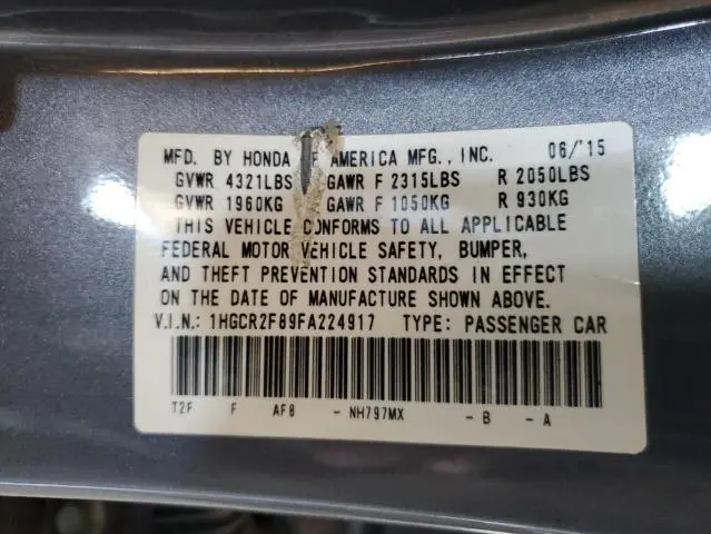 2015 HONDA ACCORD EXL  