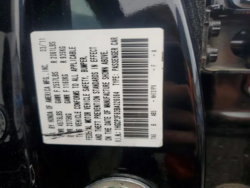 2011 HONDA ACCORD EXL  