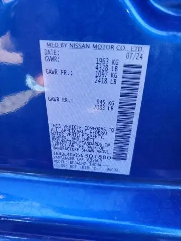 2025 NISSAN ALTIMA SV  
