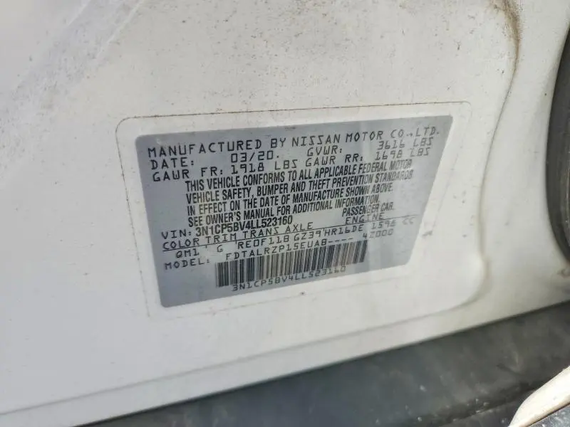 2020 NISSAN KICKS S  