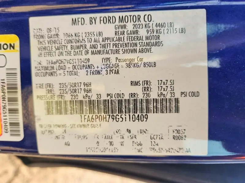 2016 FORD FUSION SE  