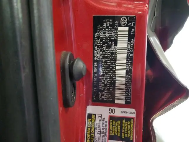 2016 TOYOTA COROLLA L  