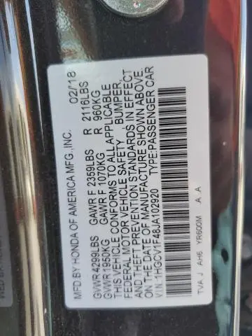 2018 HONDA ACCORD EX  