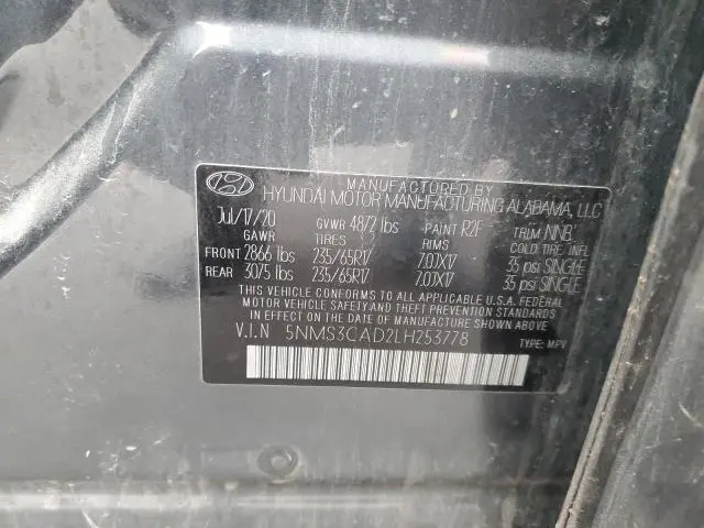 2020 HYUNDAI SANTA FE SEL  