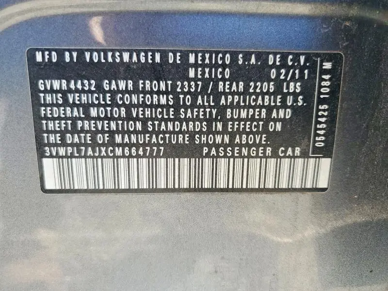 2012 VOLKSWAGEN JETTA TDI  