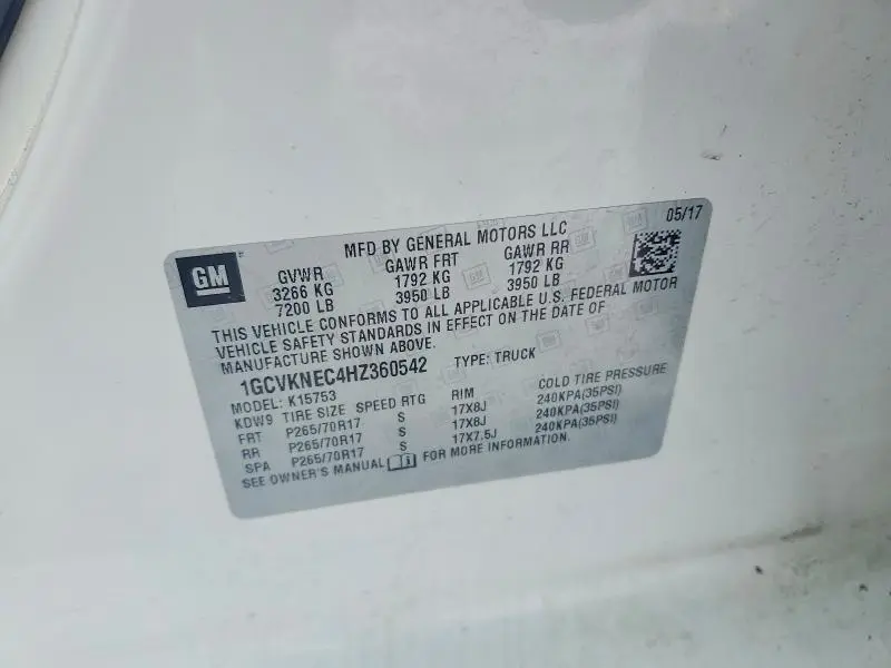 2017 CHEVROLET SILVERADO K1500  