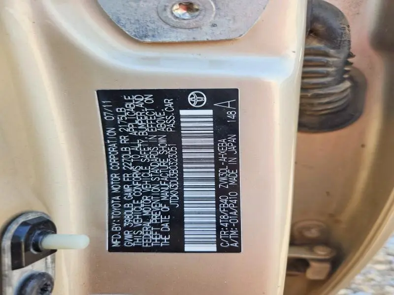2011 TOYOTA PRIUS TWO  