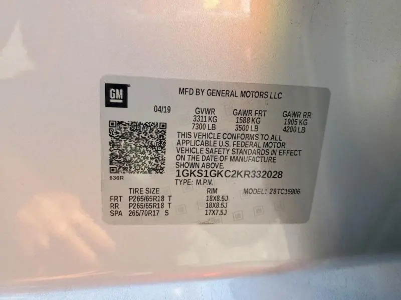 2019 GMC YUKON XL C1500 SLT  