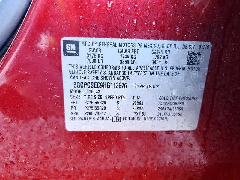 2017 CHEVROLET SILVERADO C1500 LTZ  