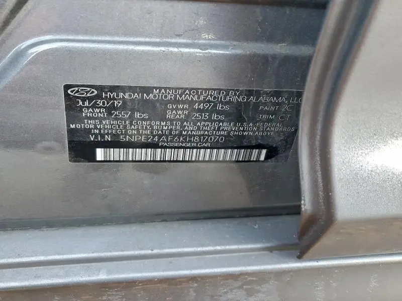 2019 HYUNDAI SONATA SE  