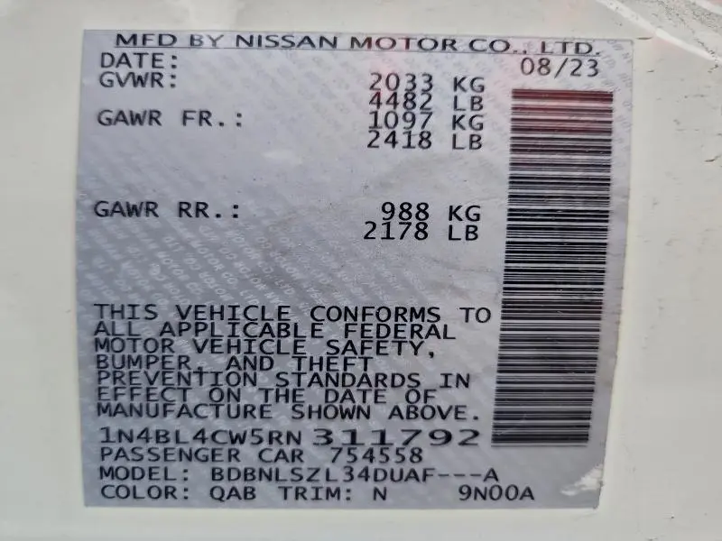 2024 NISSAN ALTIMA SR  