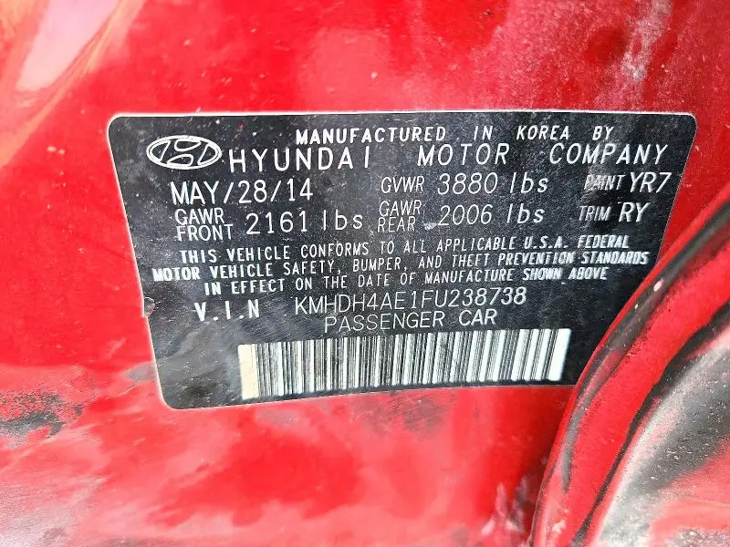 2015 HYUNDAI ELANTRA SE  