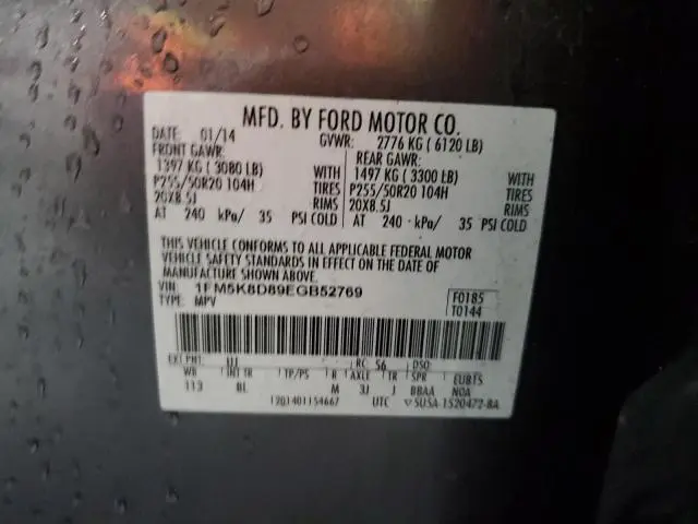 2014 FORD EXPLORER XLT  