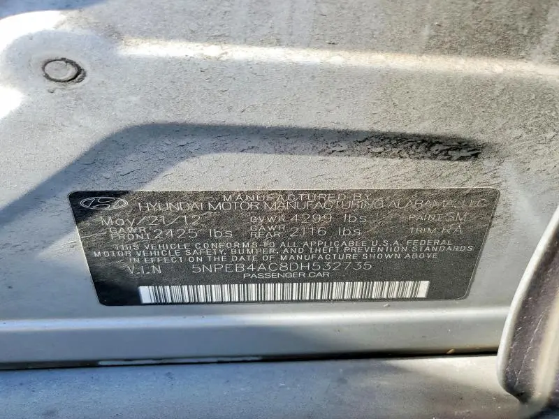 2013 HYUNDAI SONATA GLS  