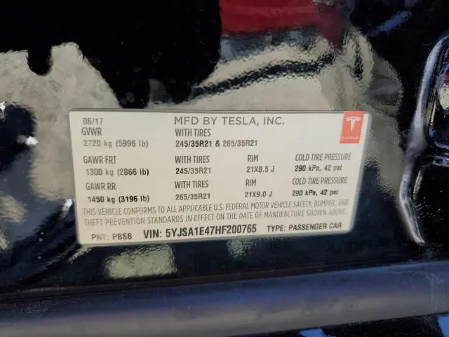 2017 TESLA MODEL S   