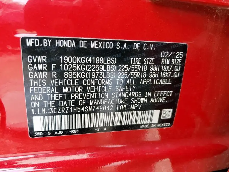 2025 HONDA HR-V SPORT  