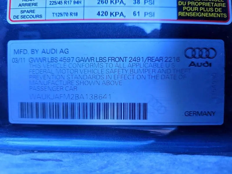 2011 AUDI A3 PREMIUM PLUS  