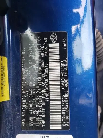 2011 TOYOTA CAMRY BASE  