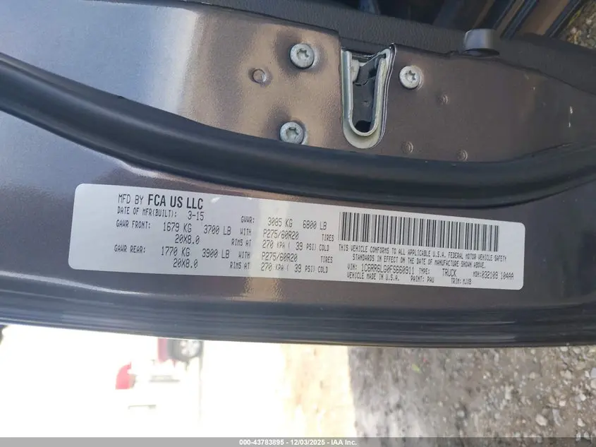 2015 RAM 1500 OUTDOORSMAN