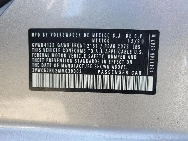 2021 VOLKSWAGEN JETTA S  