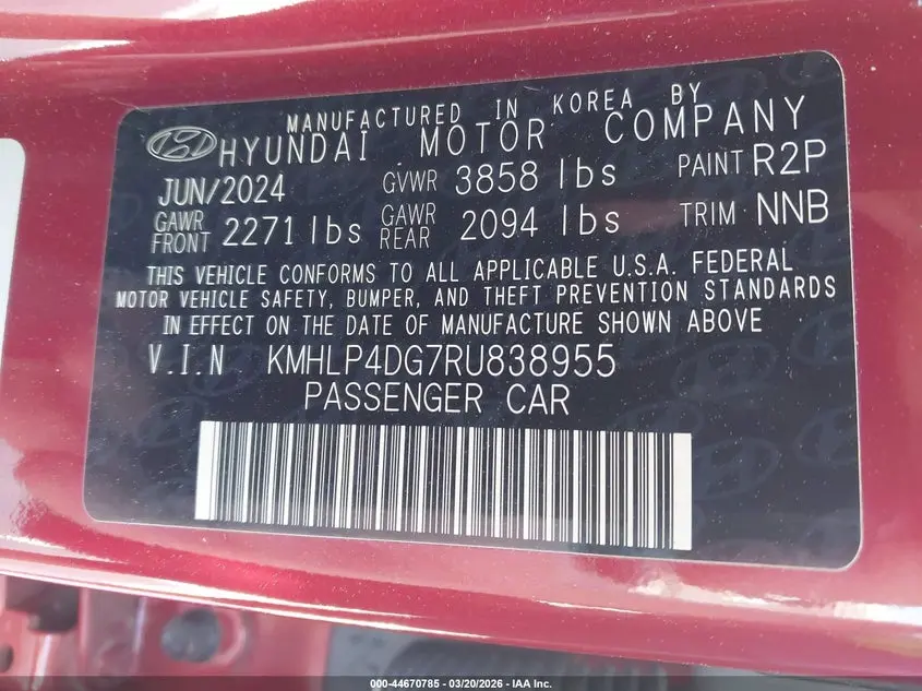 2024 HYUNDAI ELANTRA LIMITED