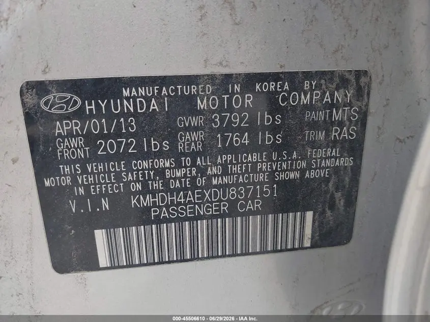 2013 HYUNDAI ELANTRA GLS