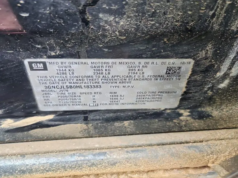 2017 CHEVROLET TRAX 1LT  