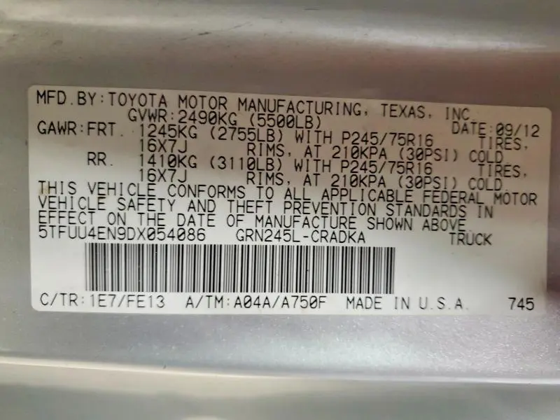 2013 TOYOTA TACOMA V6  
