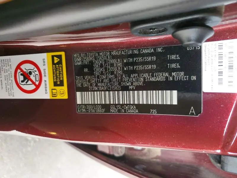 2015 LEXUS RX 350 BASE  