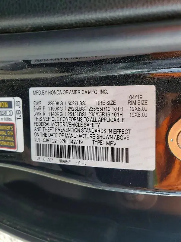 2019 ACURA RDX   