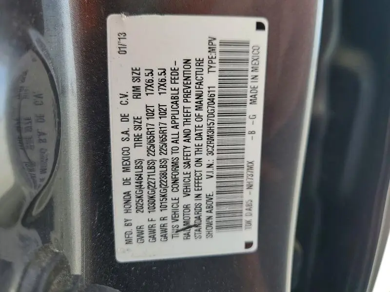 2013 HONDA CR-V EX  