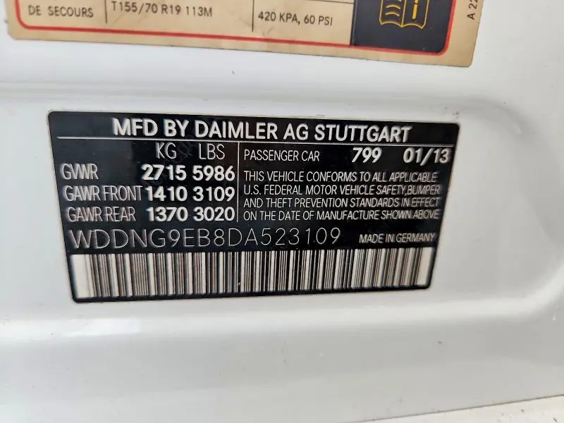 2013 MERCEDES-BENZ S 550 4MATIC  
