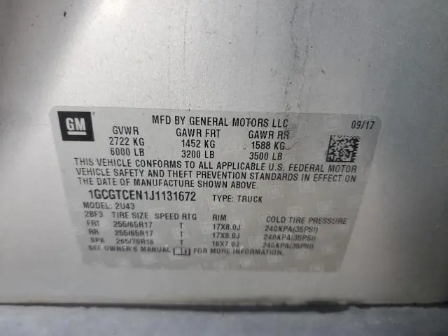 2018 CHEVROLET COLORADO LT  